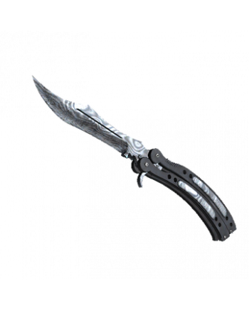 Canivete Borboleta (★) | Aço de Damasco (Testada em Campo 0.19)